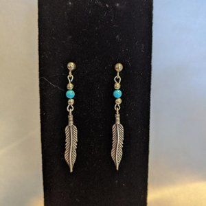 Indian feather earrings